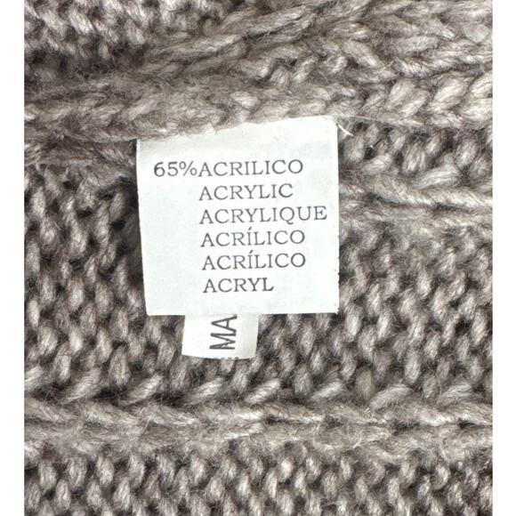 Vintage Taupe Gray Floral Faux Fur Trimmed Crochet Cardigan Toggle Closure XS/S - Picture 4 of 8